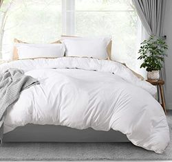 Utopia Bedding Parure de lit 3 pièces avec Housse de Couette et 2 taies d'oreiller avec Fermeture éclair en Microfibre brossée Ultra Douce, 203,2 x 228,6 cm (lit Double, Blanc)