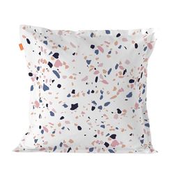 HappyFriday Kussensloop, wit, terrazzo, meerkleurig, 80 x 80 cm