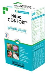 NUTRIGÉE - Hépa Confort - Équilibre Du Foi - Régule le Fonctionnement du Foi, ainsi que le Métabolisme Des Lipides & de L'Homocystéine - 60 Comprimés - Programme de 30 Jours - Fabriqué en France