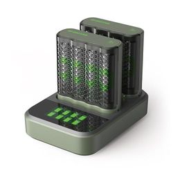 GP ReCyko - Base de Carga USB con 2 Pilas USB GP M452, Incluye 8 Pilas ReCyko AA de 2600 mAh, Cargador AA AAA con Indicadores LED y Base