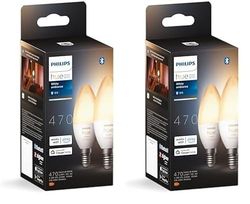 Philips Hue Hue White Ambiance 2 Ampoules Smart Culot E14 avec Bluetooth 5,2 W (Lot de 2)