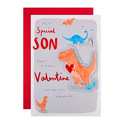 Hallmark Son Valentines Card, Valentines Day Card, Cute Dinosaur Design, Green