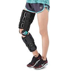 SOLES Universal Hinged Knee Brace Telescoping ROM Knee Orthosis, Adjustable Leg Stabilizer - Post Operative Injury Support for ACL, PCL, MCL or LCL - One Size Fits Most - Unisex Black