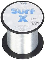 Akiro Surf X Unisex Adult Fishing Line, unisex adult, AMSURXCRI1000.020, transparent, 0.2 mm