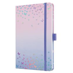 SIGEL J5347 Jolie Weekly Planner 2025, Design Butterfly Confetti Candy, 13,5 x 20,3 cm, hardcover, 174 Pages, Violet, Pink