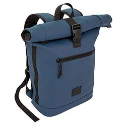 X RAY Mochila enrollable para laptop para hombres y mujeres, piel sintética, ampliable, casual, capacidad ajustable, 22 L, se adapta a portátiles de 15.6 pulgadas, marino, talla única