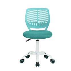 FurnitureR Chaise de Jeu pour Enfants, Chaise de Bureau, Chaise Gamer, Chaise de Bureau, Design Ergonomique et Moderne, sans Bras, Hauteur du siège, Roues en Caoutchouc, Turquoise M