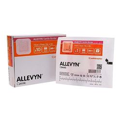 Coussinets de pansement en mousse douce Allevyn (10 pièces) 7,5x7,5cm/3in.x3in