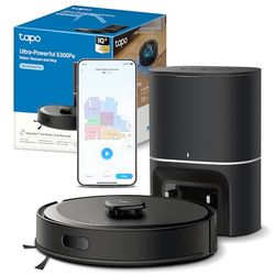 Tapo RV30 Max Plus 5300Pa Robot Vacuum Cleaner with Mop, LiDAR+IMU Dual Navigation, 5300Pa Hyper Suction, Auto-Empty, Robot Hoover, Auto-Charging Robotic Vacuums, Alexa & Google
