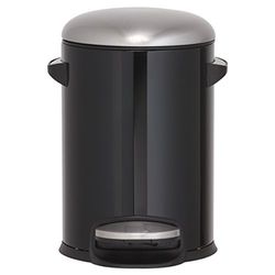 Sealskin Cosmic Pedal Bin, Stainless Steel, Black, 23.5 x 25 x 20 cm
