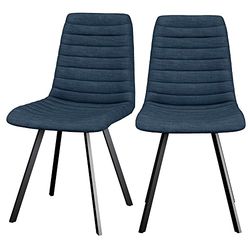 Selsey Kimmy - Set di 2 sedie imbottite - blu navy - per la sala da pranzo – moderno