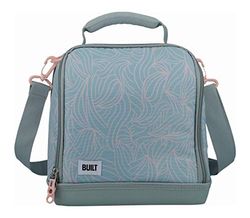 BUILT Borsa Termica per Il Pranzo con Design The Mindful, Poliestere, Grigio/Rosa Pal, 18.5 x 24 x 26 cm