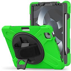 yeliot Fodral kompatibelt med iPad Pro 11 tum, modell 2021/2020/2018 2021 3/2/1:a generationen, stötsäkert fodral med 360 vridbart stativ/handslinga/pennhållare för iPad Pro 11