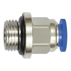Raccord droit "Blue Serie" Mini G 1/8 a pour tuyau extérieur Ø 6 mm Pression max. 10 bars, plastique/MS vern.