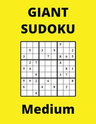 GIANT Medium Yellow Sudoku Book, 9x9 Puzzles, 150 Pages, 8.5x11