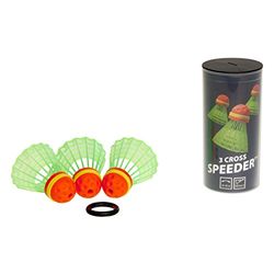 Speedminton Unisex Speedminton Cross Speeder Tube Pack of 3 Green, Green, One Size UK