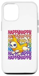 Coque pour iPhone 14 Pro Happy Banana Cat Meme Bananacat Happy Kitty Amoureux des chats Meme