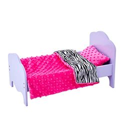 Letto Singolo Little Princess Bambole 45 cm Viola Trapunta Zebra TD-11929-1H