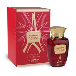 Al Haramain Rouge French Collection 100 ml | EDP spray per donne e uomini, fragranza araba unisex di lusso, senza alcool, profumo orientale con zafferano esotico, gelsomino, legno di ambra, spray