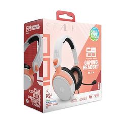 Słuchawki gamingowe STEALTH C6-100 BURST - brzoskwiniowo-białe, uniwersalne, kompatybilne z konsolami Xbox, PS, Switch, PC, telefonami komórkowymi i tabletami