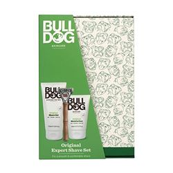 Bulldog Skincare For Men - Confezione Regalo "Expert Shave Trio" - Contiene 1 Rasoio in Bamboo, 1 Crema Idratante Viso Original e 1 Gel da Rasatura.