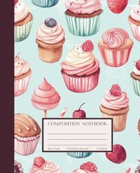 Composition Notebook | Sugar Swirl Symphony: Wide Lined | 120 Pages | 7.5x9.25 | Cream Paper