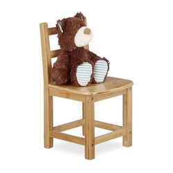Relaxdays Cadeira de criança rústica de bambu, para meninos e meninas, assento para quarto de crianças, 50 x 28,5 x 28 cm, cor natural