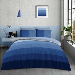 GC GAVENO CAVAILIA vändbart påslakan king size, randigt bäddset (230 x 220 cm), andningsbart sänglakan påslakan säng set med örngott, blå