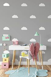 QuoteMyWall 60 mini nubes de guardería pegatinas de pared/niños pegatinas de pared removibles arte de pared decoración del hogar papel pintado mural blanco pegatinas de pared para dormitorios de
