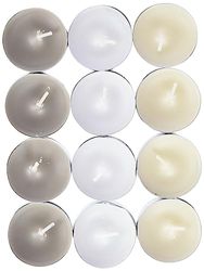 Spaas 24 Scented Tealights Assorted Colours, 4.5 Hours, White Cake Vanilla