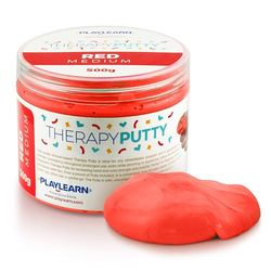 Large Tub Therapy Putty Soft/Medium Resistance Squeezable Non-Toxic, Hand Exercise, Colour Coded Red for Adults & Children - 500g (17oz)