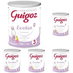 GUIGOZ Evolia 3 - Lait de croissance en poudre de 1 à 3 ans - Boîte de 800g (Lot de 5)