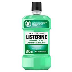 Listerine Enjuague Bucal Protección Dientes y Encías, Sabor Menta Fresca, 500 ml