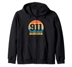 911 Despacho Retro Sunset Despacho de Emergencia 911 Sudadera con Capucha