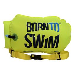 BornToSwim Droogtas en zwemboei (robuust), boei en pakzak voor open water, zwemmers en triatleten, fluorescerend groen, 64 x 30 x 0,05 cm