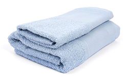 Ago.fil S.r.l. Set Asciugamani Ricamare 1 paar handdoeken, 100% katoen, hemelsblauw, 60 x 105-40 x 60