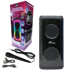 Lexibook iParty®, Altoparlante Bluetooth® portatile con microfono, Volume sonoro potente, Effetti luminosi multicolori, Batteria ricaricabile, K8330
