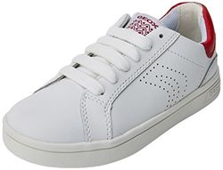 Geox J DJROCK Boy C, Zapatillas Niños, Blanco (White/dk Red), 30