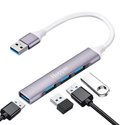 Hoppac Hub USB 3.0, 4 in 1, Multipresa Con 3 Porte USB 2.0 ed 1x 3.0, sdoppiatore Corpo in Metallo, Multipla, Per Il Trasferimento Dei Dati, Collega E Usa
