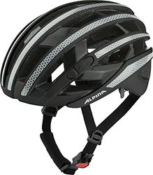 ALPINA Unisex - Volwassenen, RAVEL REFLECTIVE Fietshelm, black gloss, 55-59 cm