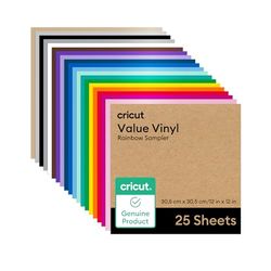 Cricut Vinyle Permanent | Pack de 25 | 30.5cm x 30.5cm (12" x 12") | Feuilles de vinyle adhésif | Compatible avec toutes les machines Cricut