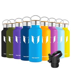 Super Sparrow Botella Agua Acero Inoxidable - Botella Agua Niños - 620ml - Botella Termica Boca Estándar - Sin BPA, para Niños & Adultos, Deporte, Oficina, Yoga, Ciclismo