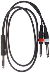 K3 YVPP 0100 ljudkabel 6,3 mm stereo till 2 x 6,3 mm mono-uttag 1 m