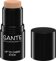 SANTE Naturkosmetik Lip to Cheek Stick 02 Glow to Go, Multitalent per punti salienti luminosi su guance, labbra e sopracciglia, veloce e semplice, cosmetici naturali certificati NaTrue, 6 g