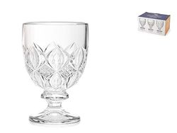 Royal Norfolk - Packung mit 6 Nizza-Gläsern aus bearbeitetem Glas, transparent, 22 cl, spülmaschinenfest