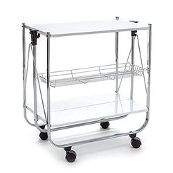 Oresteluchetta Carrito Plegable, Blanco, 70 x 68 x 40 cm