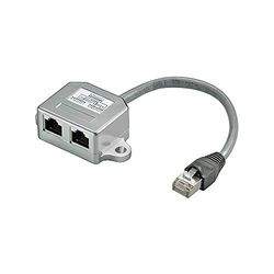 Adaptador de red Goobay (conector Ethernet e ISDN RJ45 de categoría 5 a 2 conectores RJ45) plateado