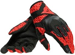 Dainese Air-Maze Unisex Gloves, Guantes Moto Verano, para Hombres y Mujeres, Negro/Rojo, M