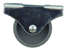 Dörner + Helmer Furniture Fixed Castor, 15 mm x 14 mm, 20 kg Load Capacity, Small, Plastic Wheel, Directional Fixed, Galvanised Steel