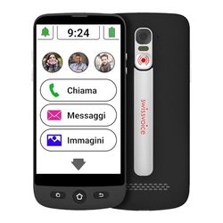 swissvoice - Smartphone S510-M + Cavo magnetico per ricarica - Facile da usare - Pulsante SOS - Smartphone Anziani 4G - Sbloccato - Nero